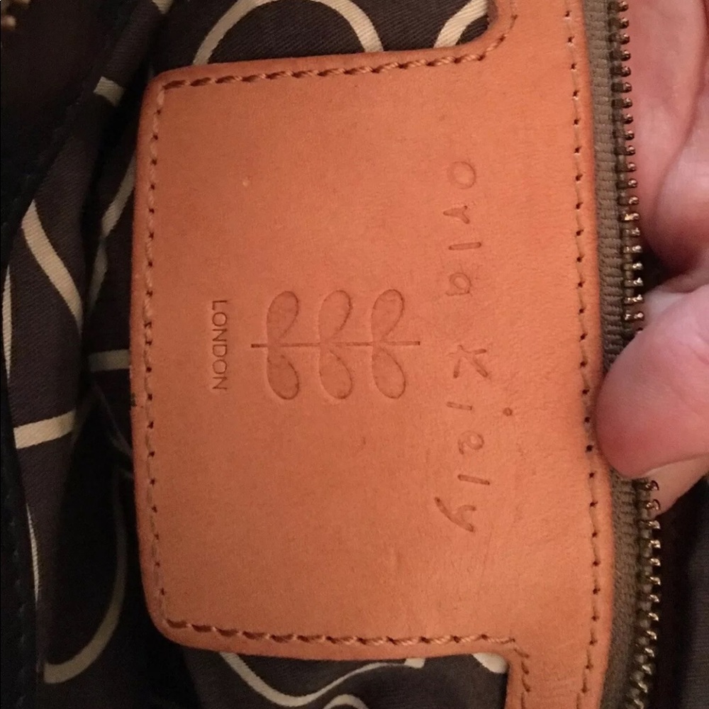Orla Kiely Navy and Tan Crossbody Bag - Picture 11 of 15